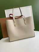Burberry Embossed Crest Leather Tote