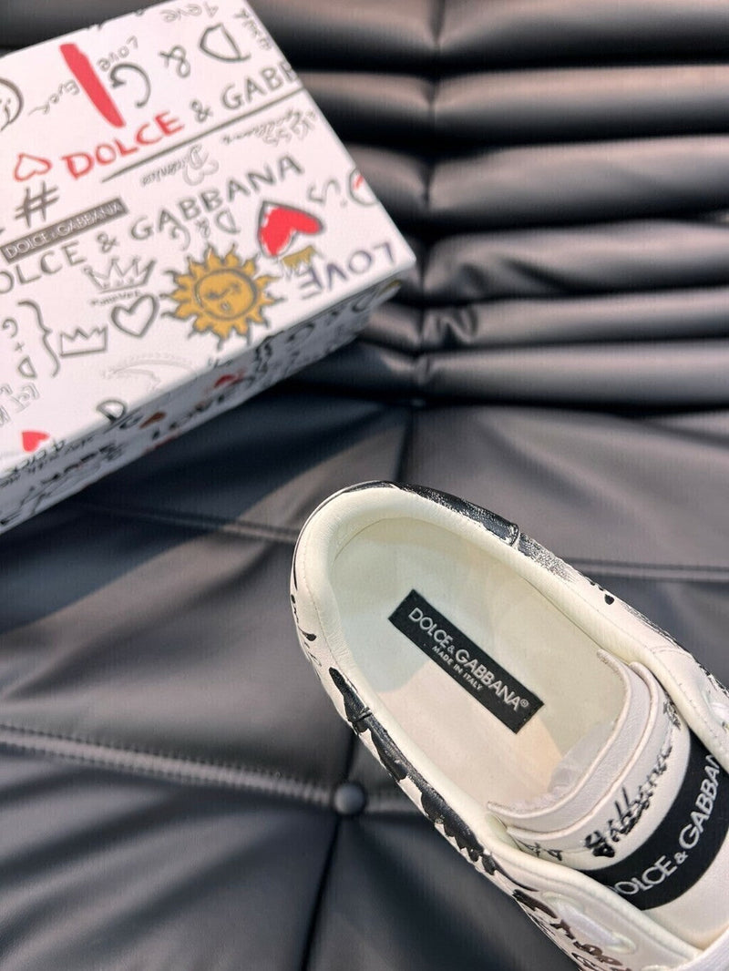 Dolce & Gabbana Portofino Graffiti Print Leather