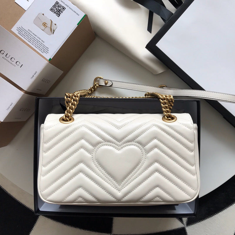 Gucci GG Marmont Small Matelasse Bag White