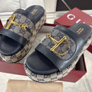 Chinelo Gucci Big D Half Horseclip Thick Bottom