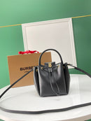 BURBERRY Monogram Motif leather Bucket Bag Black