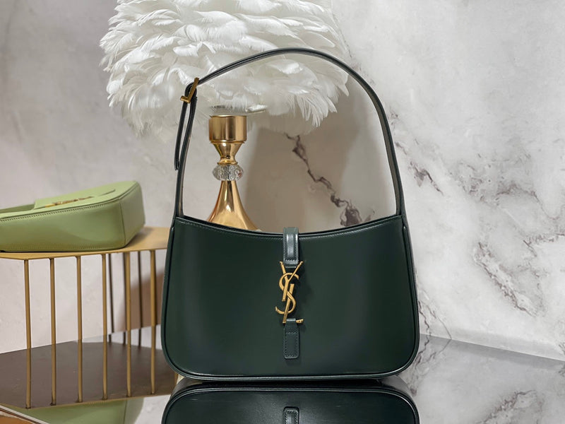 Yves Saint Laurent Mini Le 5 to 7 Leather Green
