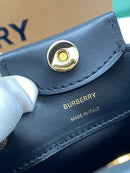 BURBERRY Monogram Motif leather Bucket Bag Black