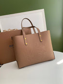 Burberry Embossed Crest Leather Tote