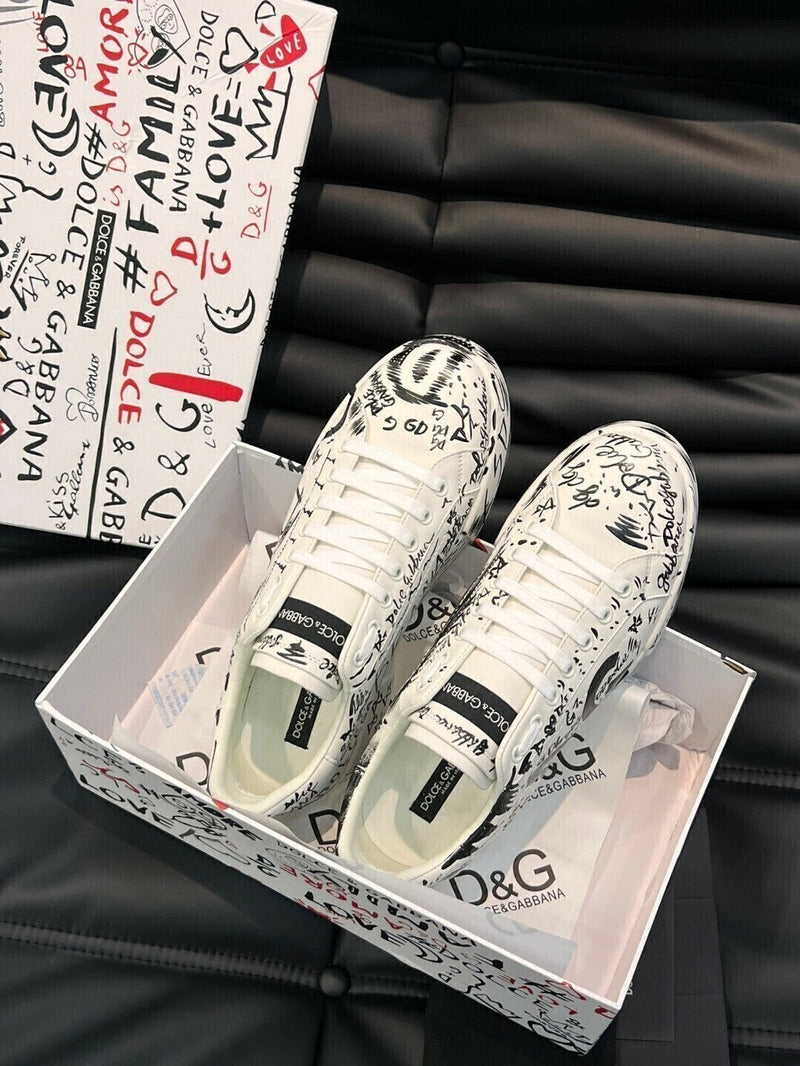 Dolce & Gabbana Portofino Graffiti Print Leather