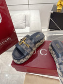 Chinelo Gucci Big D Half Horseclip Thick Bottom