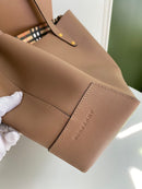 Burberry Embossed Crest Leather Tote