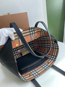 Burberry Embossed Crest Leather Tote Black