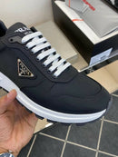 Prada PRAX 01 Sneakers Re-Nylon Brushed Leather Black White (Pronta entrega)