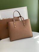 Burberry Embossed Crest Leather Tote
