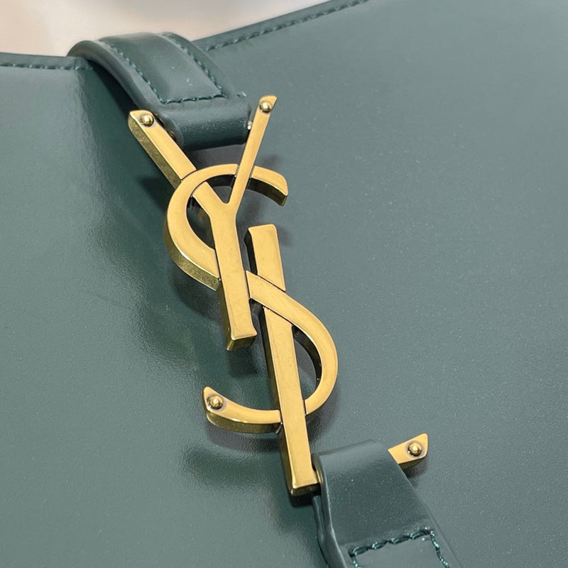 Yves Saint Laurent Mini Le 5 to 7 Leather Green
