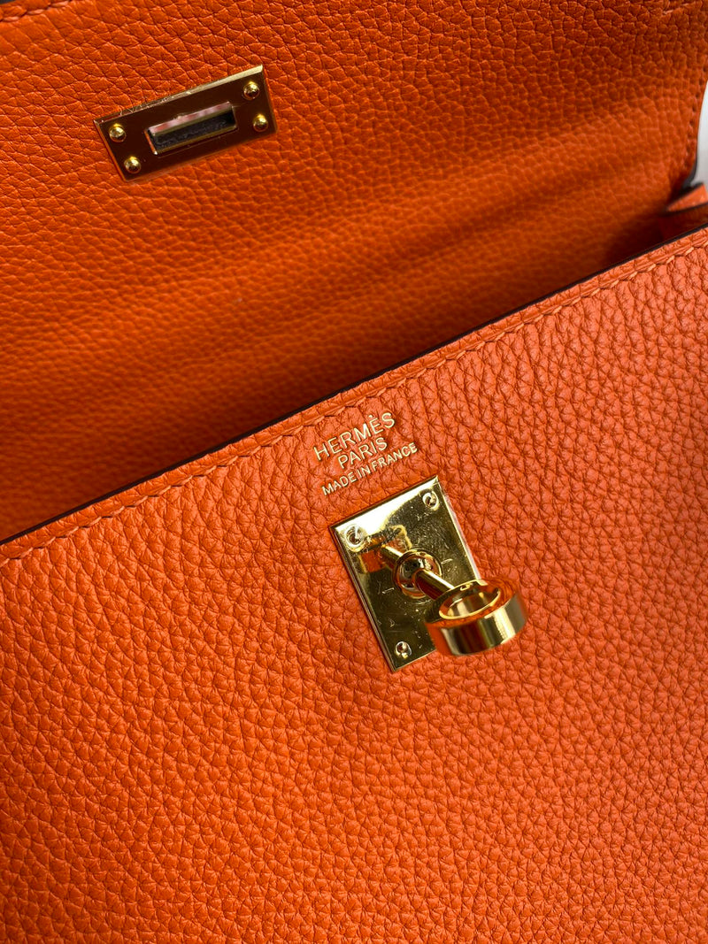 Bolsa Hermes Kelly Orange 25cm