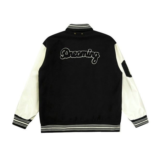 Jacket Varsity Black White