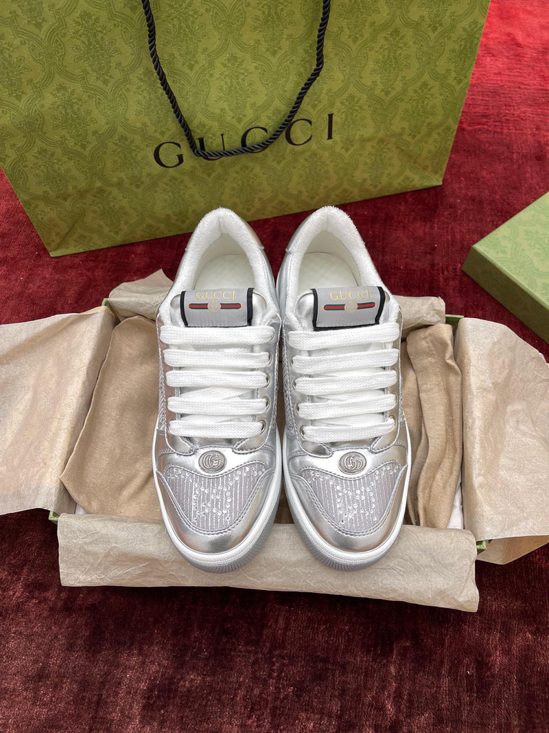 Gucci Screener GG Metallic Leather