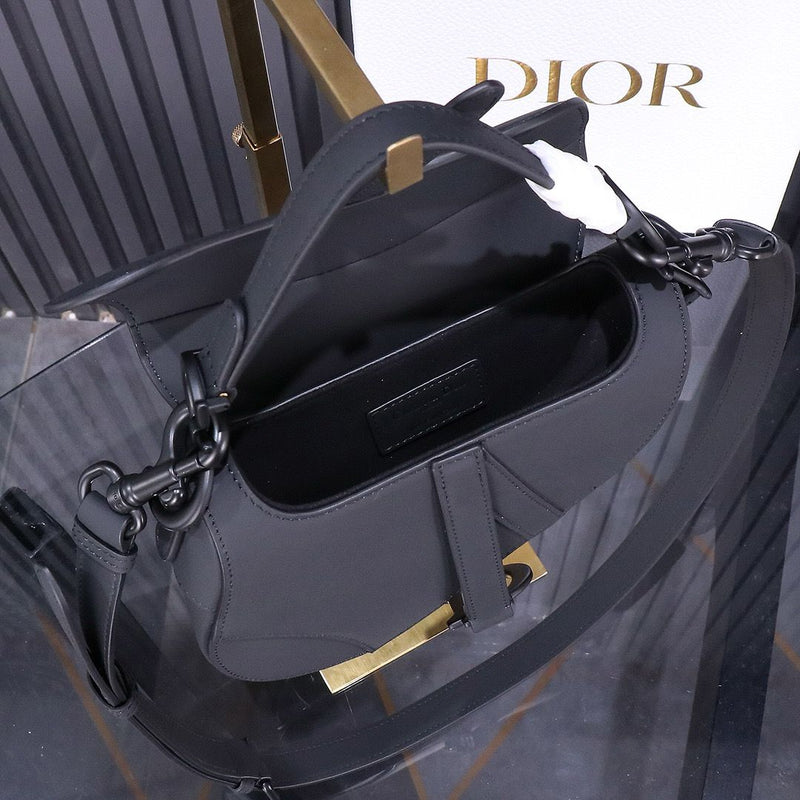 Bolsa Saddle Oblique Embroidery Black