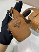 Bolsa de ombro em Re-Nylon Brandy