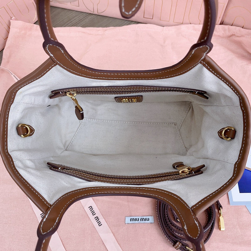 Miu Miu - Bolsa Tote Ivy - Mulher - canvas/couro