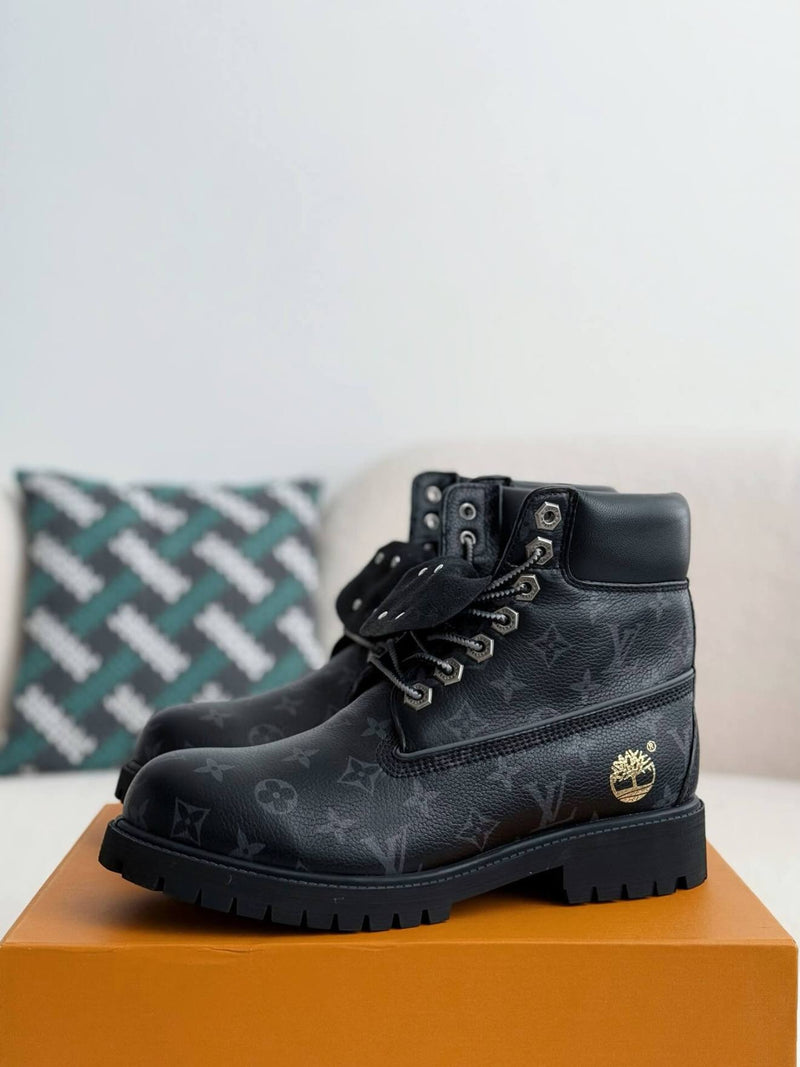 Louis Vuitton LV x Timberland 6-Inch Ankle  All Black Leather Boot