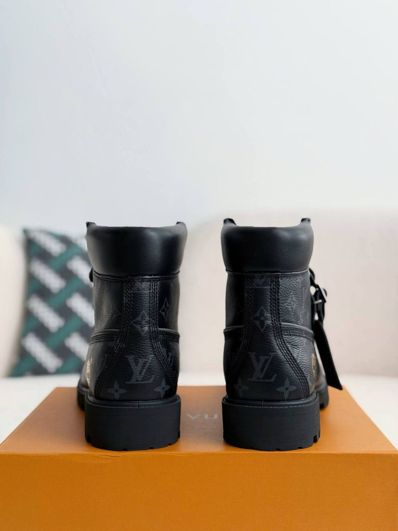 Louis Vuitton LV x Timberland 6-Inch Ankle  All Black Leather Boot
