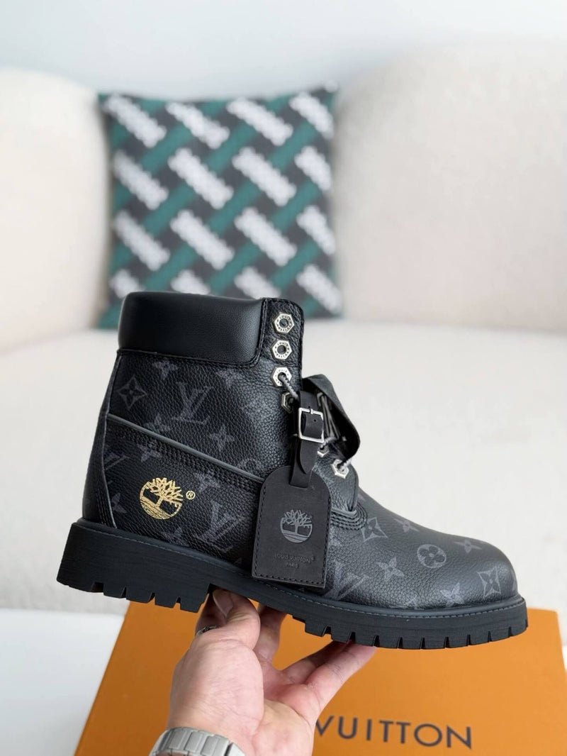 Louis Vuitton LV x Timberland 6-Inch Ankle  All Black Leather Boot