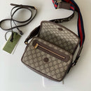 Gucci Ophidia Small Shoulder Bag Beige and Dark Brown