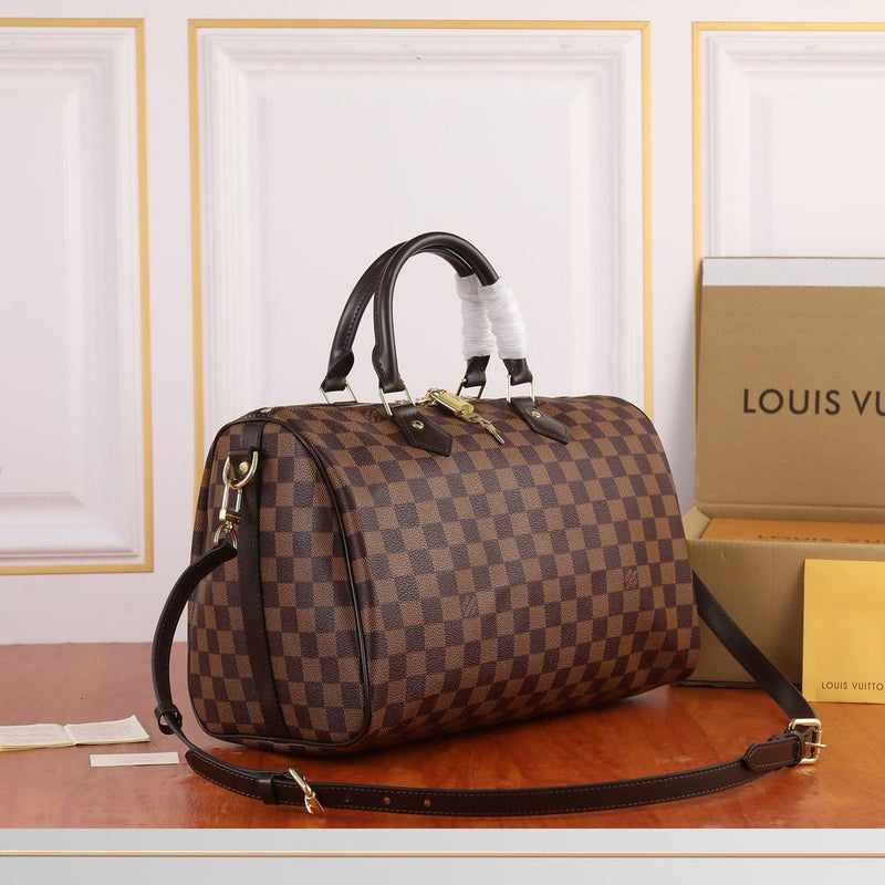 Lv Speedy Bandoulière Damier Ébène
