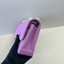 Caviar Quilted Small Double Flap Purple