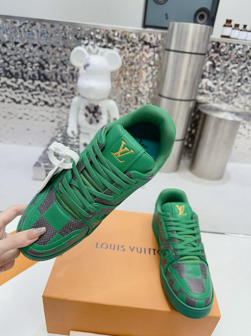 LV Trainer Sneaker Damier Pop Green
