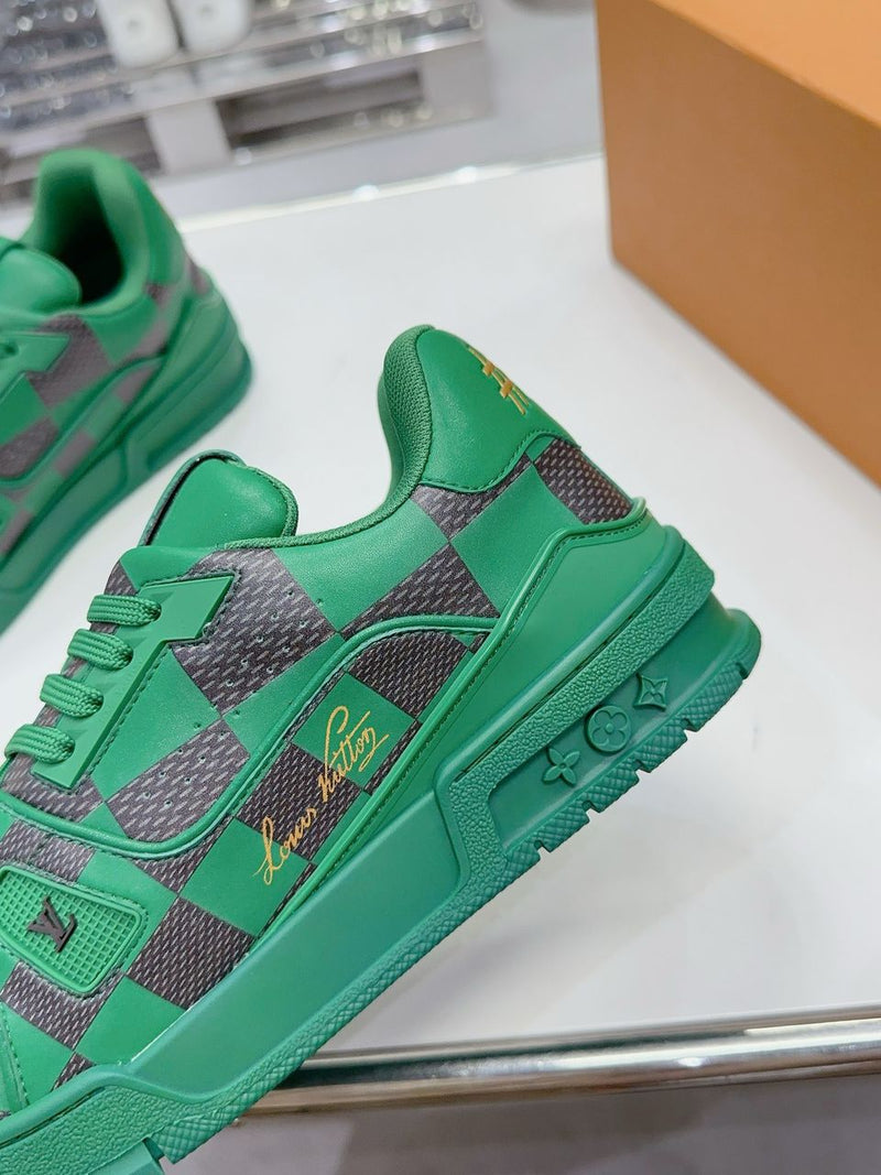 LV Trainer Sneaker Damier Pop Green