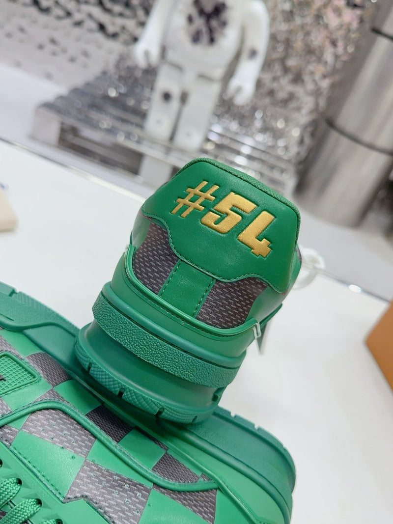 LV Trainer Sneaker Damier Pop Green