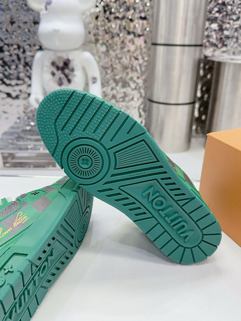 LV Trainer Sneaker Damier Pop Green