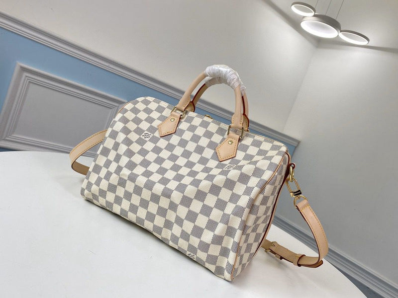 Lv Speedy Bandoulière 30 Damier Azur