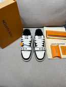 LV Trainer Low Velcro Strap Monogram Denim Black White