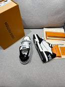 LV Trainer Low Velcro Strap Monogram Denim Black White