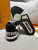 LV Trainer Low Velcro Strap Monogram Denim Black White