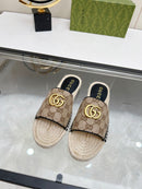 Slide Gucci Espadrille Matelasse GG Marmont