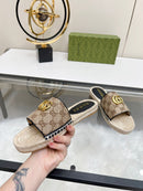 Slide Gucci Espadrille Matelasse GG Marmont