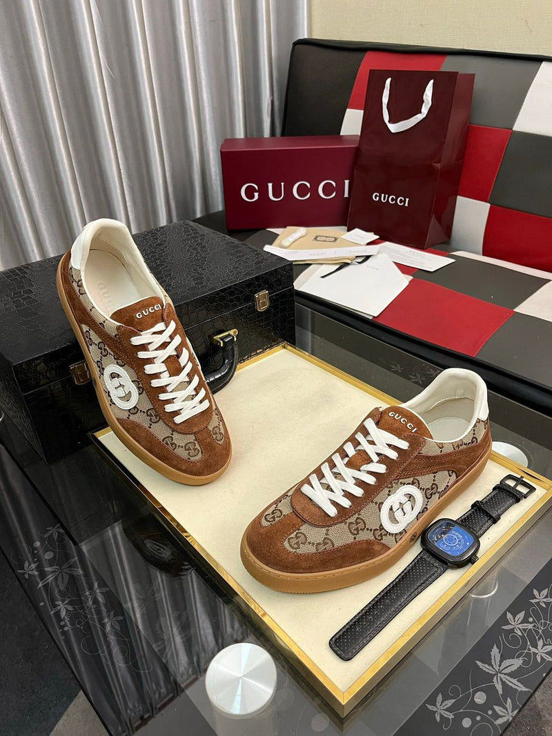 Gucci G75 Interlocking G - Brown Suede