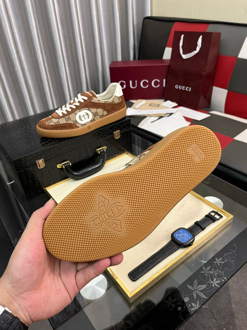 Gucci G75 Interlocking G - Brown Suede