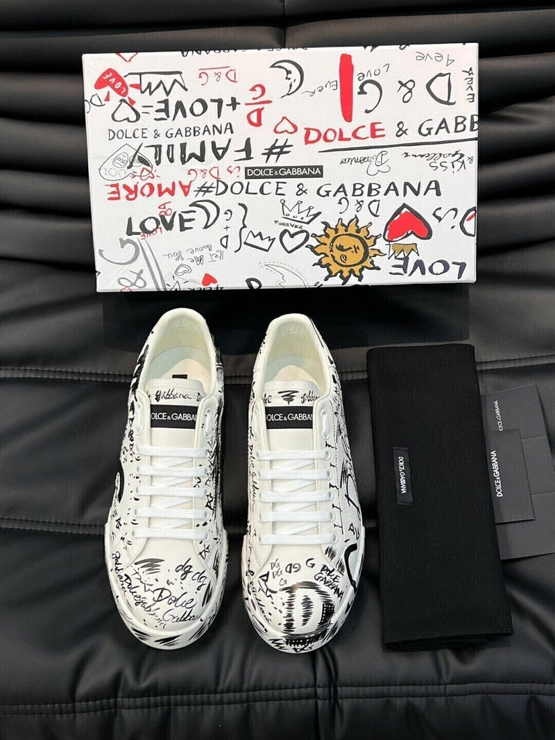 Dolce & Gabbana Portofino Graffiti Print Leather