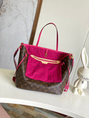 Lv Neverfull Bandoulière Inside Out MM Pondichery Pink