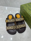 Sandalia GUCCI GG Slider com Double Bege Black
