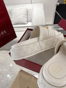 Chinelo Gucci Big D Half Horseclip Thick Bottom Branco