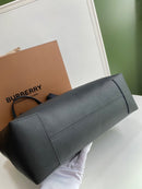 Burberry Embossed Crest Leather Tote Black
