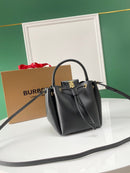 BURBERRY Monogram Motif leather Bucket Bag Black