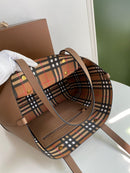 Burberry Embossed Crest Leather Tote