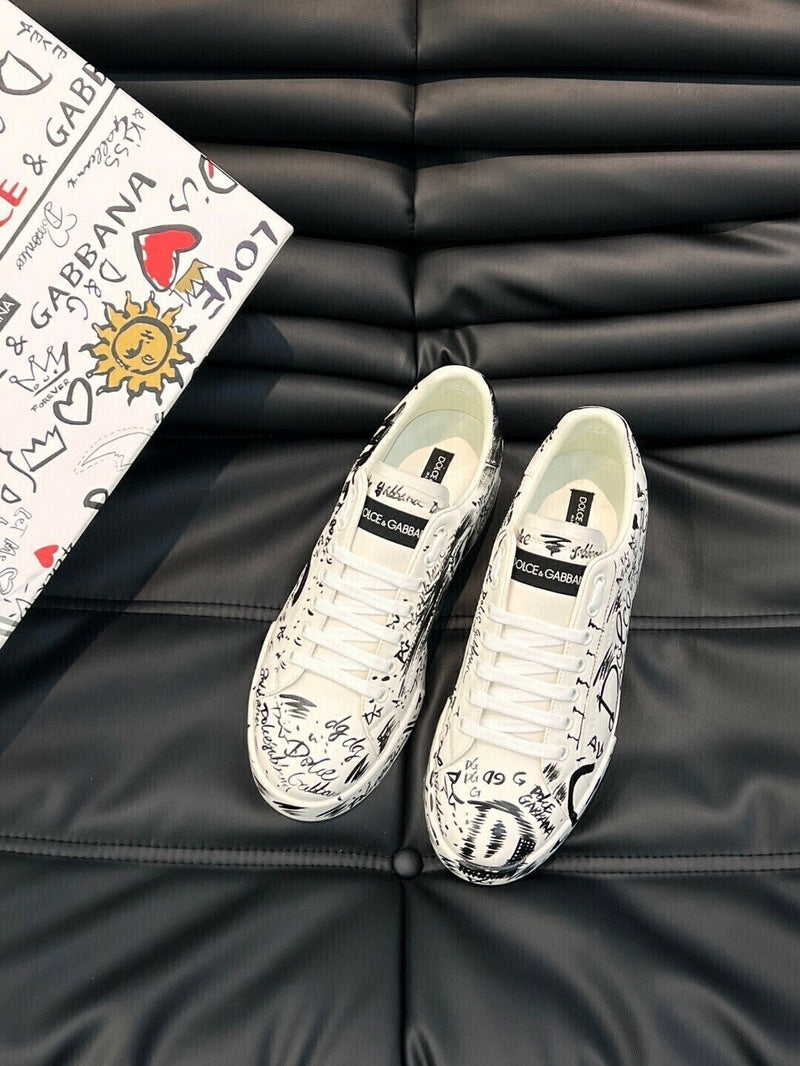 Dolce & Gabbana Portofino Graffiti Print Leather