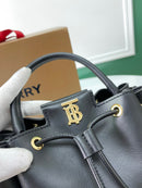 BURBERRY Monogram Motif leather Bucket Bag Black
