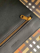 Burberry Embossed Crest Leather Tote Black