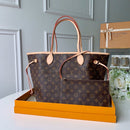 Lv Neverfull Inside Out MM Brown and Beige